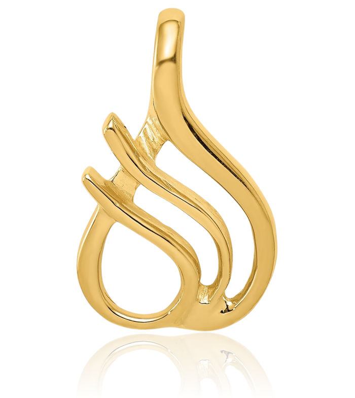 14K Solid Yellow Gold Reversible Cubetto Omega Snake Slide Necklace Chain Pendant Charm