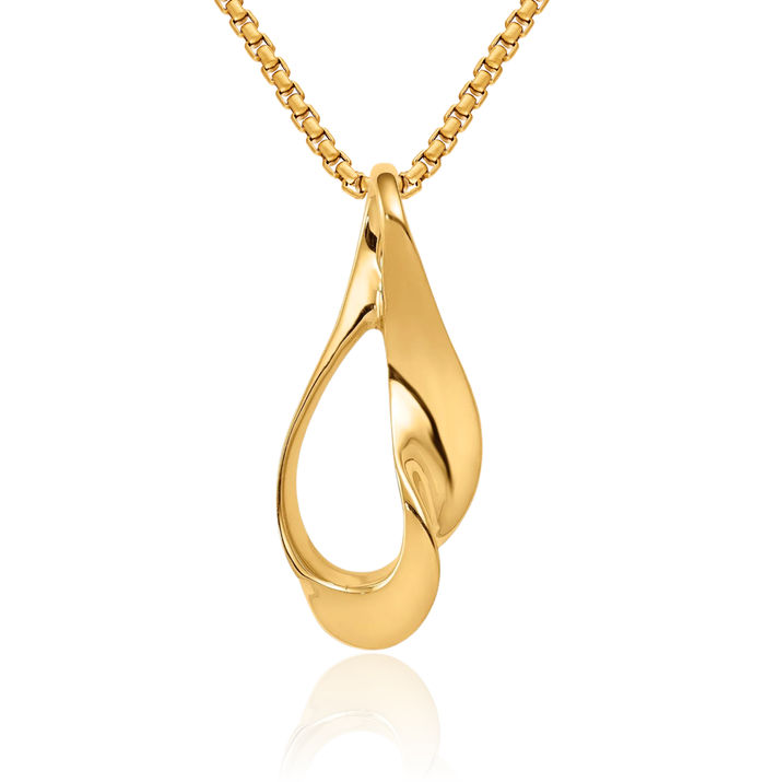 14K Solid Yellow Gold Reversible Cubetto Omega Snake Slide Necklace Chain Pendant Charm