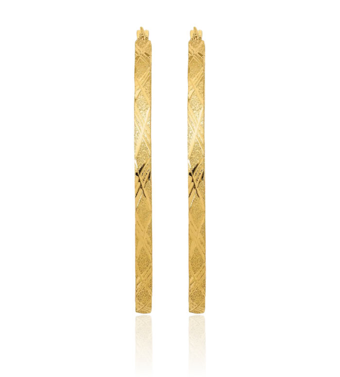 14K Solid Yellow Gold Round Extra Large Hoop Earrings