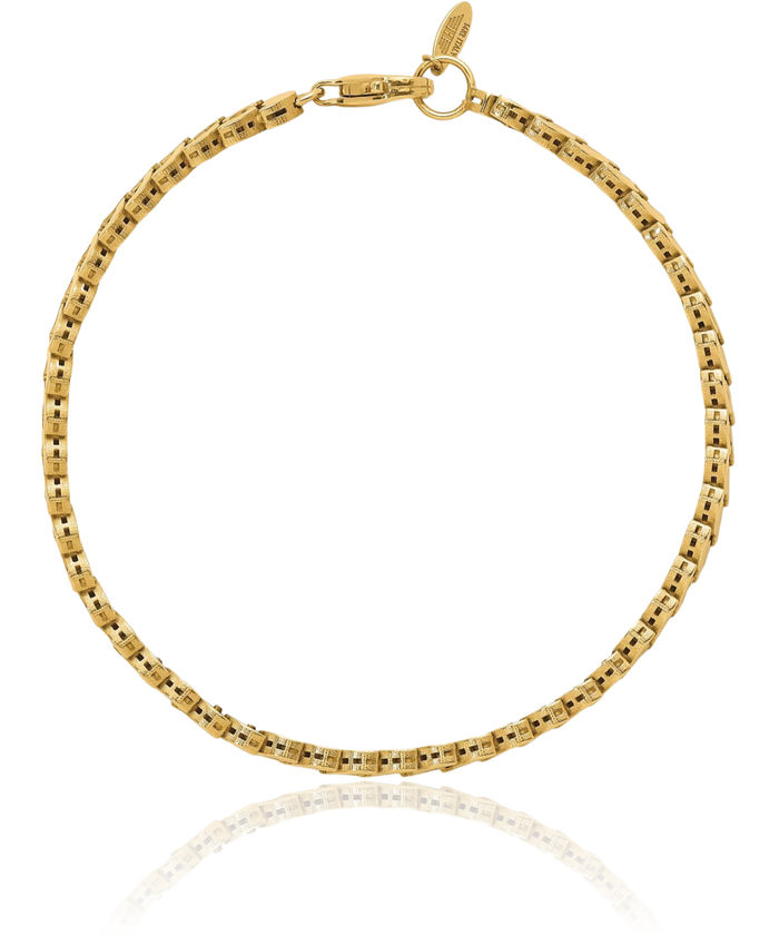 14K Solid Yellow Gold Round S Link Chain Bracelet