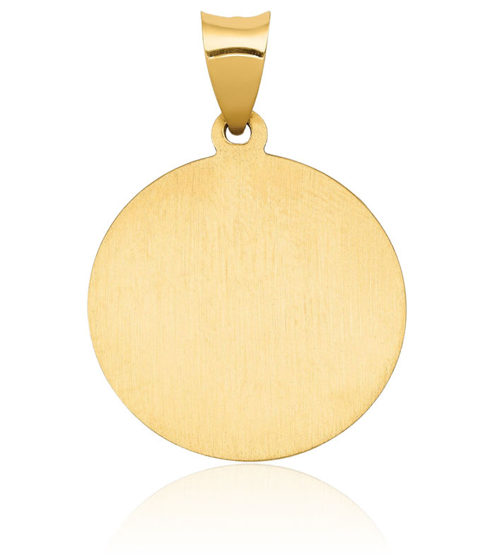 14K Solid Yellow Gold Saint John Baptist Medal Necklace Chain Pendant Charm