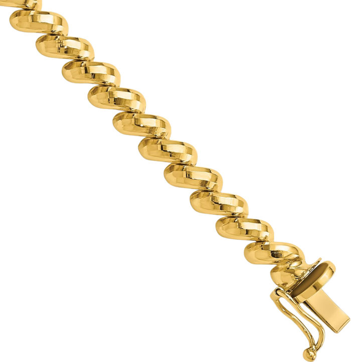 14K Solid Yellow Gold San Marco Chain Bracelet