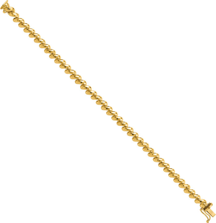 14K Solid Yellow Gold San Marco Chain Bracelet