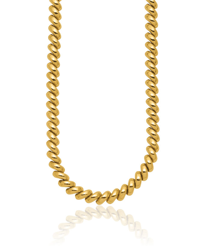 14K Solid Yellow Gold San Marco Chain Necklace