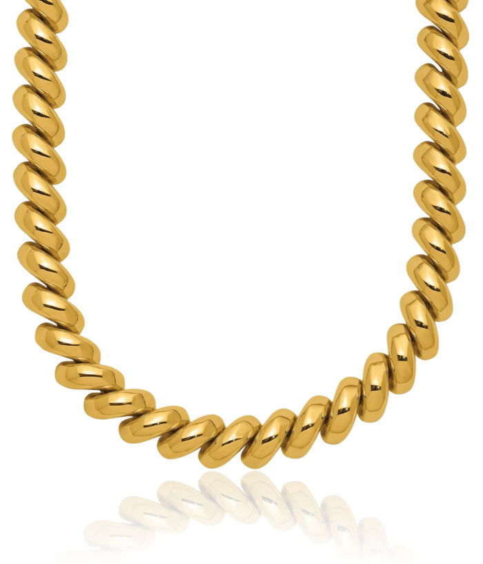 14K Solid Yellow Gold San Marco Chain Necklace