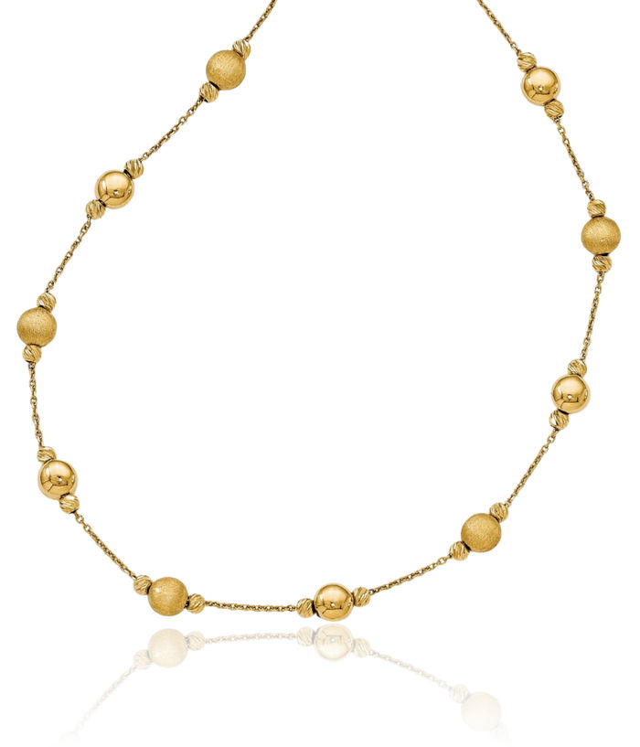 14K Solid Yellow Gold Scratch Chain Necklace