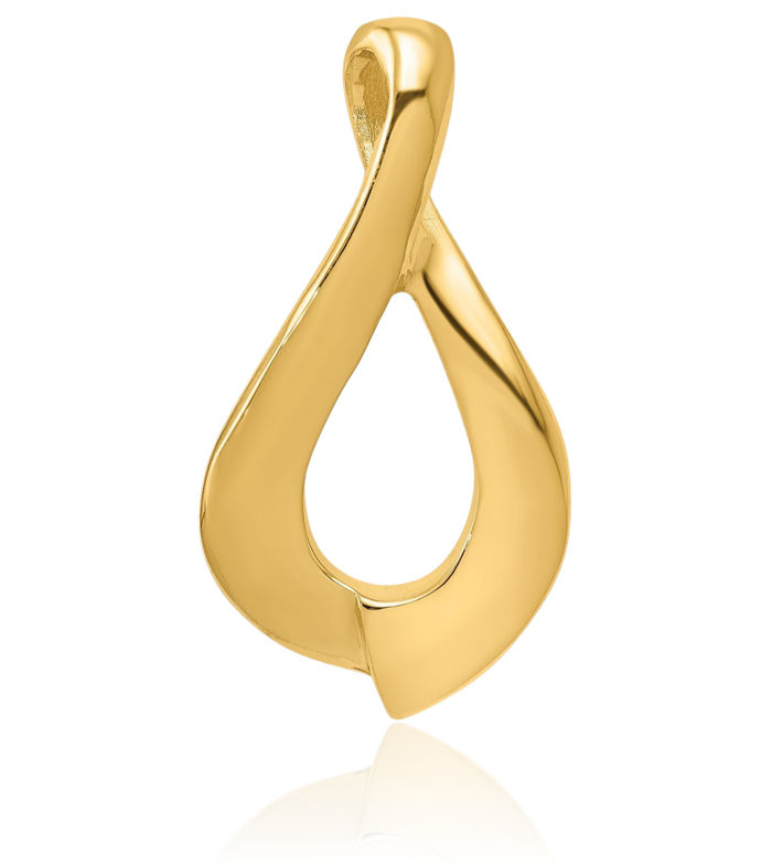 14K Solid Yellow Gold Slide Necklace Chain Pendant Charm