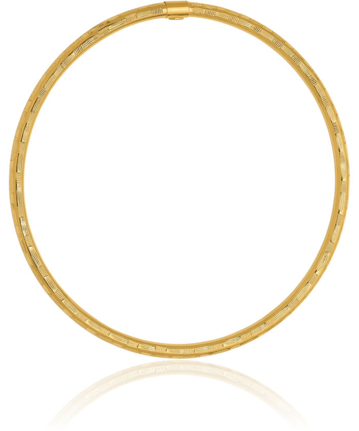 14K Solid Yellow Gold Slip On Bangle Bracelet