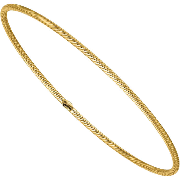 14K Solid Yellow Gold Slip On Bangle Bracelet