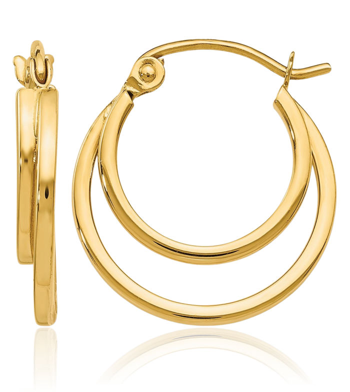 14K Solid Yellow Gold Small Hoop Earrings
