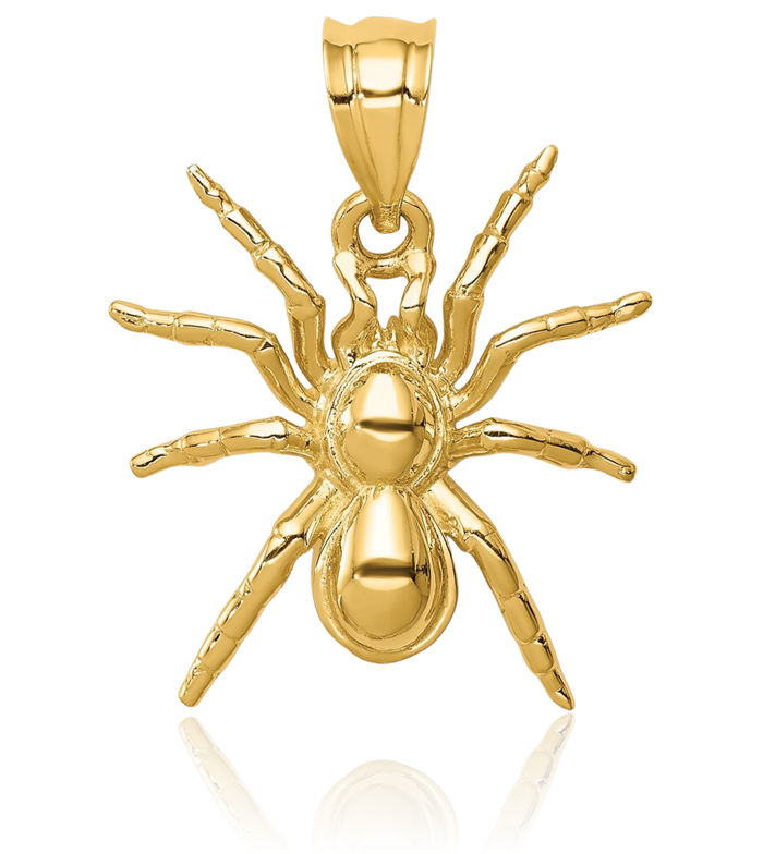 14K Yellow Gold Spider Necklace