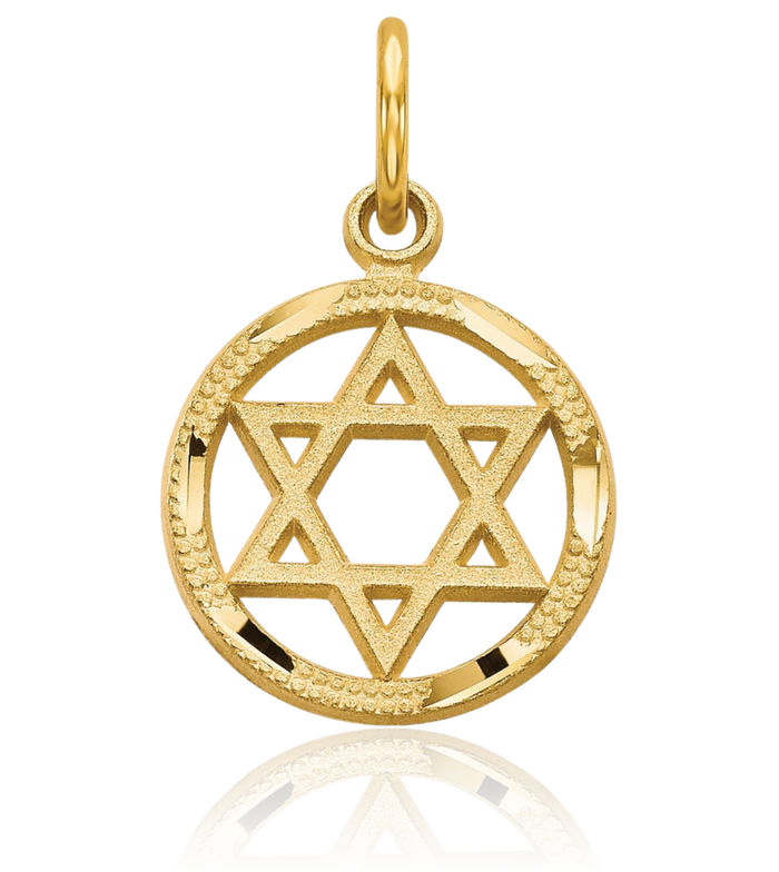 14K Solid Yellow Gold Star of David Jewish Magen Necklace Judaica Religious Chain Pendant Israel Charm