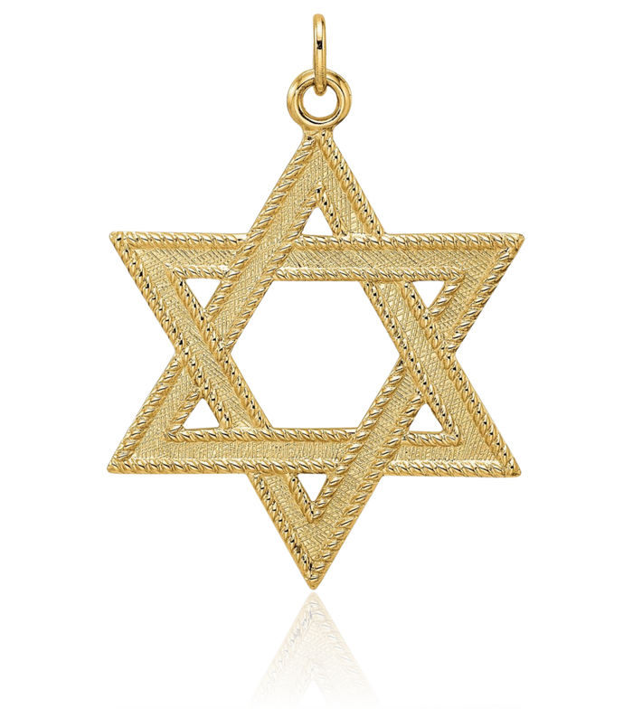 14K Solid Yellow Gold Star of David Jewish Magen Necklace Judaica Religious Chain Pendant Israel Charm