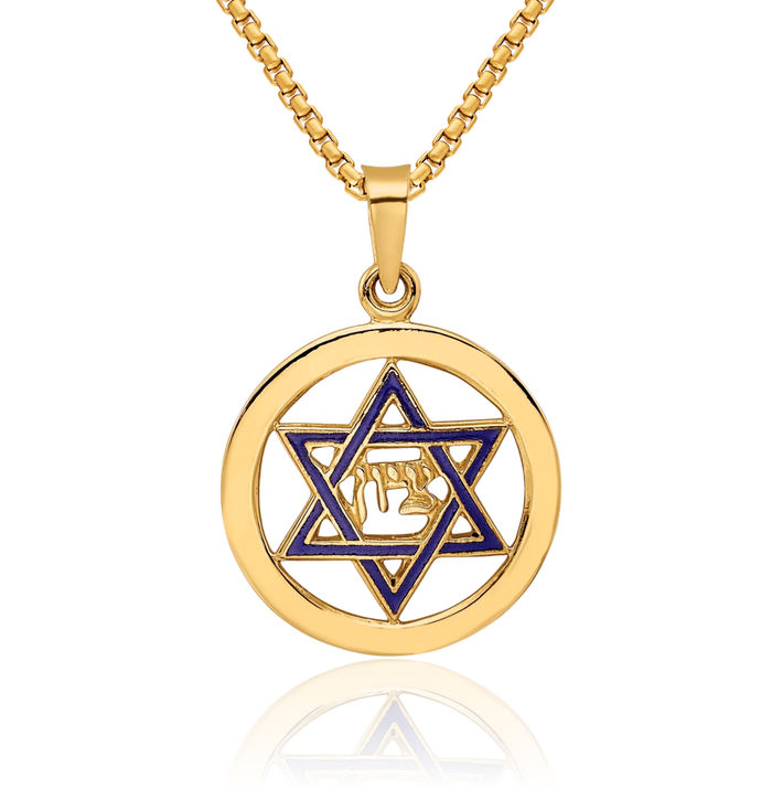 14K Solid Yellow Gold Star of David Jewish Magen Necklace Judaica Religious Chain Pendant Israel Charm