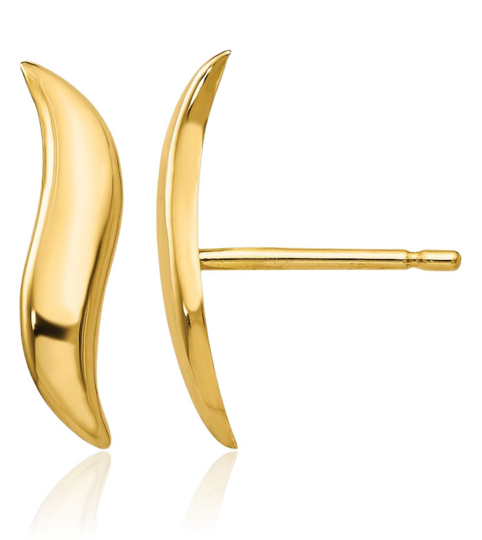 14K Solid Yellow Gold Stud Earrings