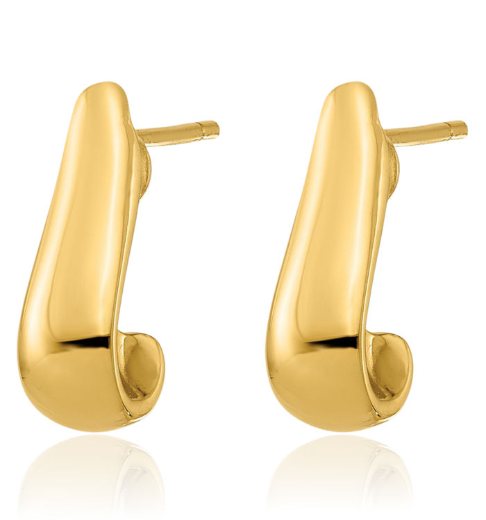 14K Solid Yellow Gold Stud Earrings