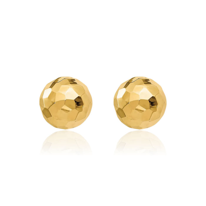 14K Solid Yellow Gold Stud Earrings