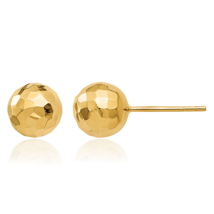 14K Solid Yellow Gold Stud Earrings