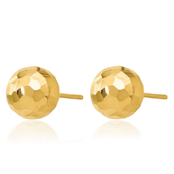 14K Solid Yellow Gold Stud Earrings