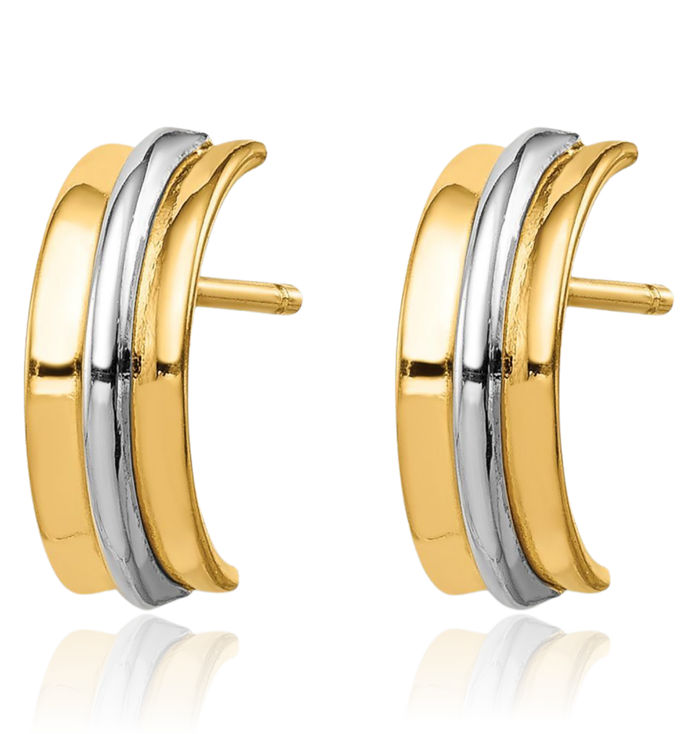 14K Solid Yellow Gold Stud Earrings