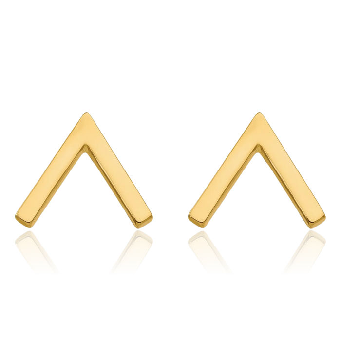 14K Solid Yellow Gold Stud Earrings