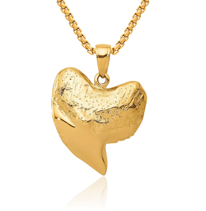 14K Solid Yellow Gold Tooth Necklace Chain Pendant Charm