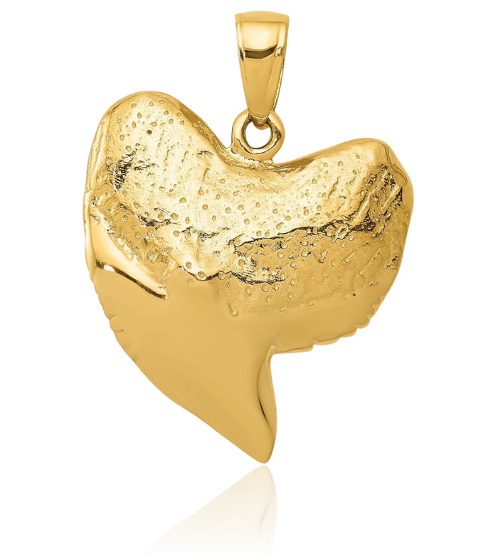 14K Solid Yellow Gold Tooth Necklace Chain Pendant Charm