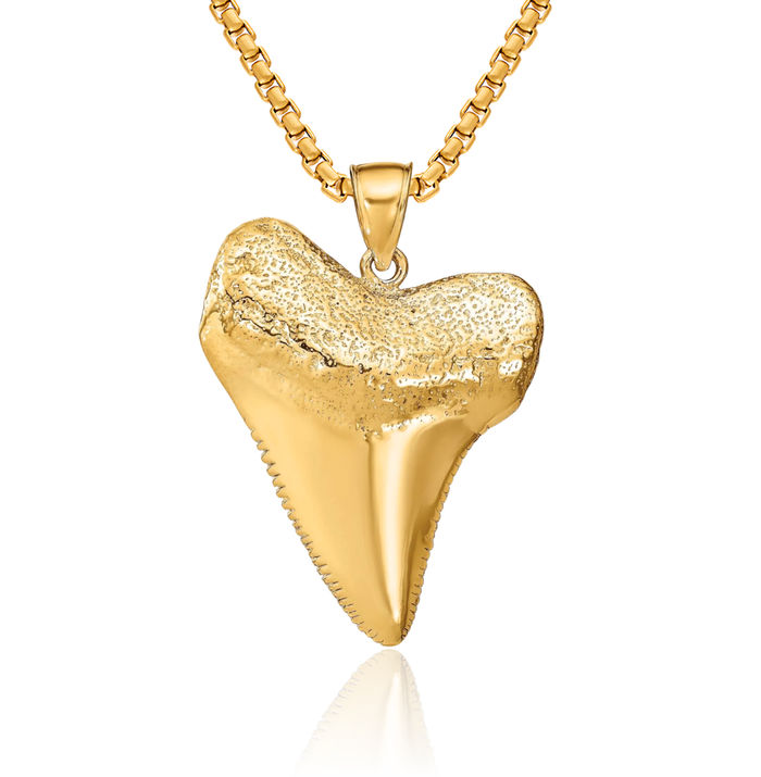 14K Solid Yellow Gold Tooth Necklace Chain Pendant Charm