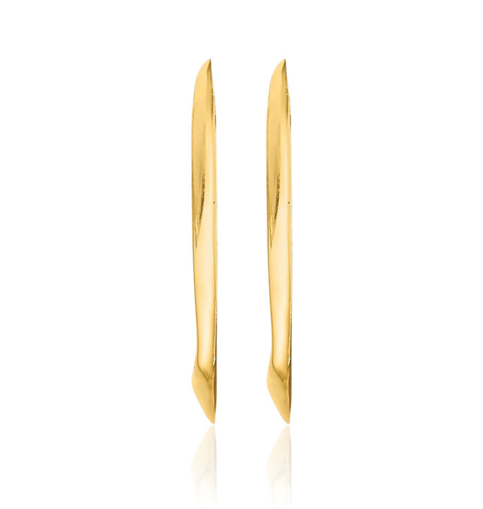 14K Solid Yellow Gold Triangle Earring Jackets for Studs