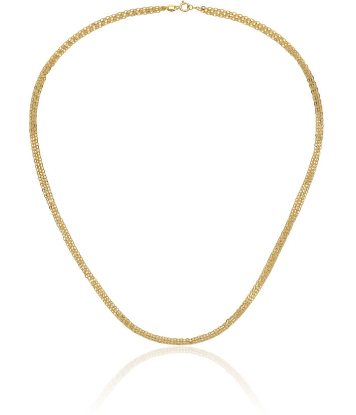 14K Solid Yellow Gold Triple Cable Rolo Link Chain Belcher Necklace