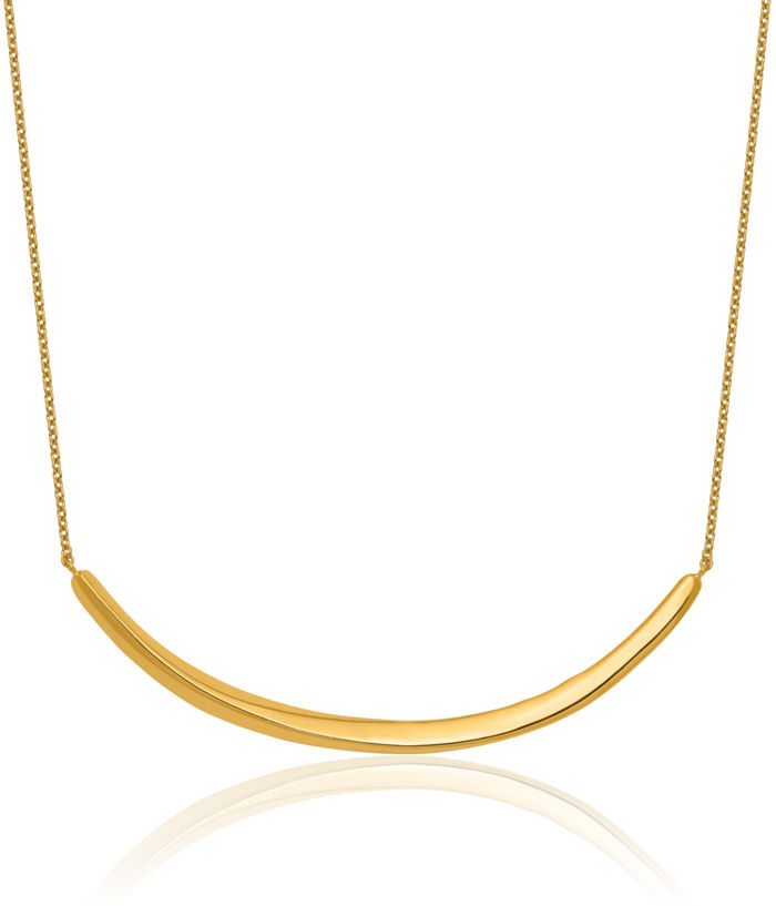 14K Solid Yellow Gold Twisted Bar Necklace Chain