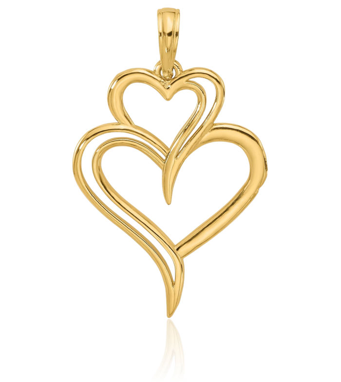 [Golden dew] 韓国☆18K Gold☆Happy heart 2 Necklace Empire Cove 14K Gold Dipped Jewelry Double Heart Pendant