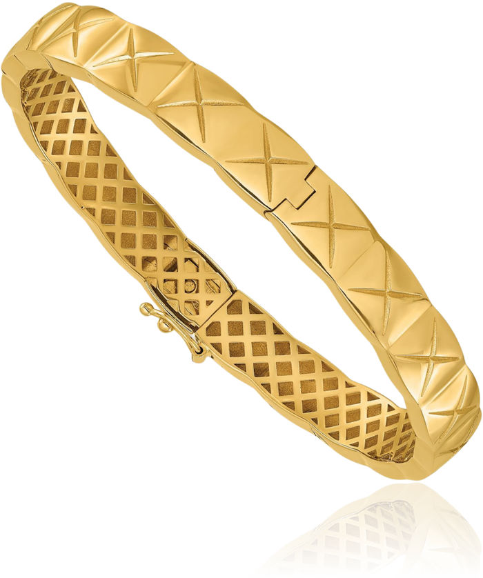 14K Solid Yellow Gold x 8mm Bangle Bracelet