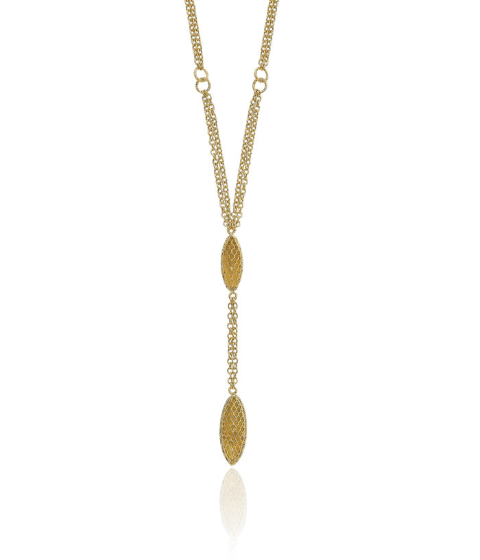 14K Solid Yellow Gold Y Drop Necklace Chain