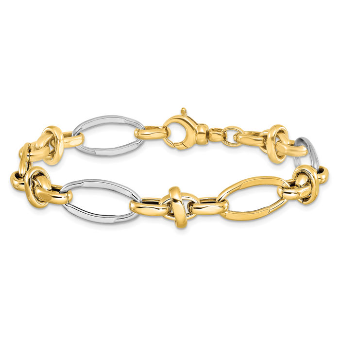 【2plan】23SS★ [MADE] Logarden Chain Bracelet 14K Solid Two Tone Gold Link Chain Bracelet | eBay