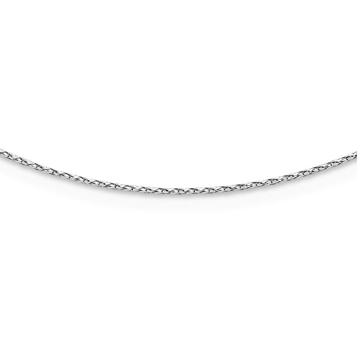 14K Solid White Gold 0.8mm Twisted Neck Collar Neckwire Chain Cuff Choker Necklace