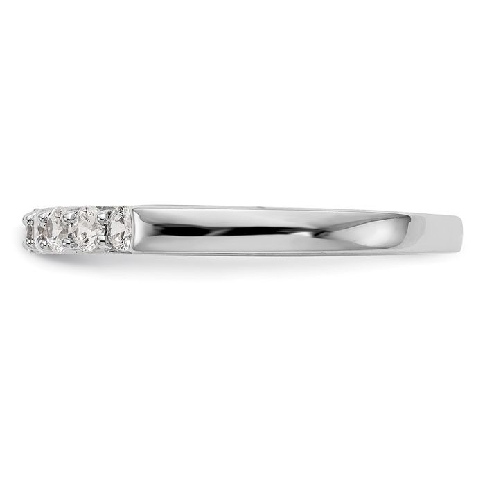 14K Solid White Gold Diamond Wedding Band Ring