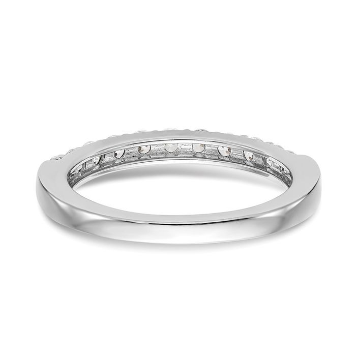 14K Solid White Gold Diamond Wedding Band Ring