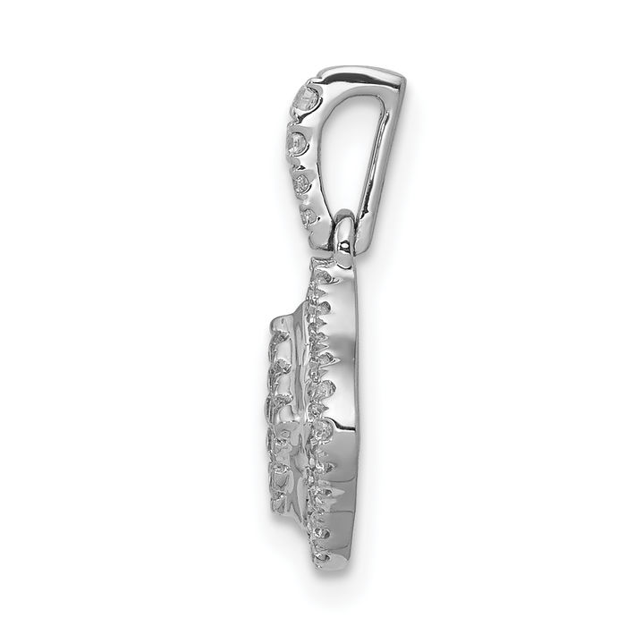 14K Solid White Gold Diamond Necklace Chain Pendant Charm