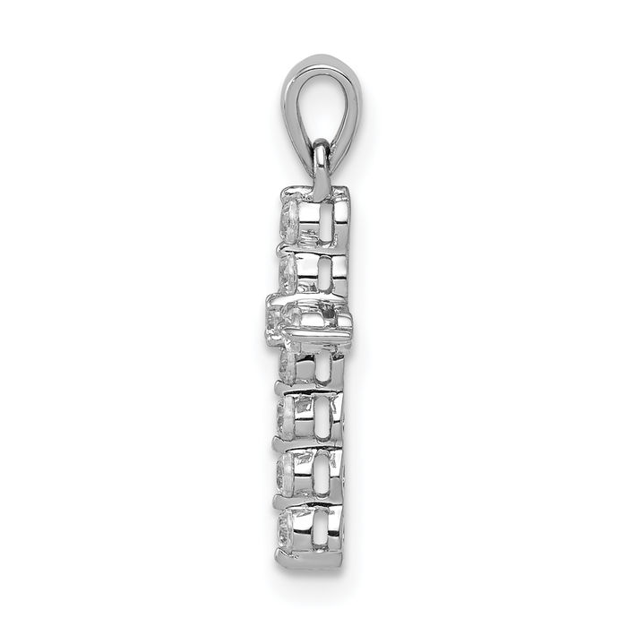 14K Solid White Gold Diamond Latin Mexican Holy Cross Necklace Religious Chain Pendant Jesus Christ Charm