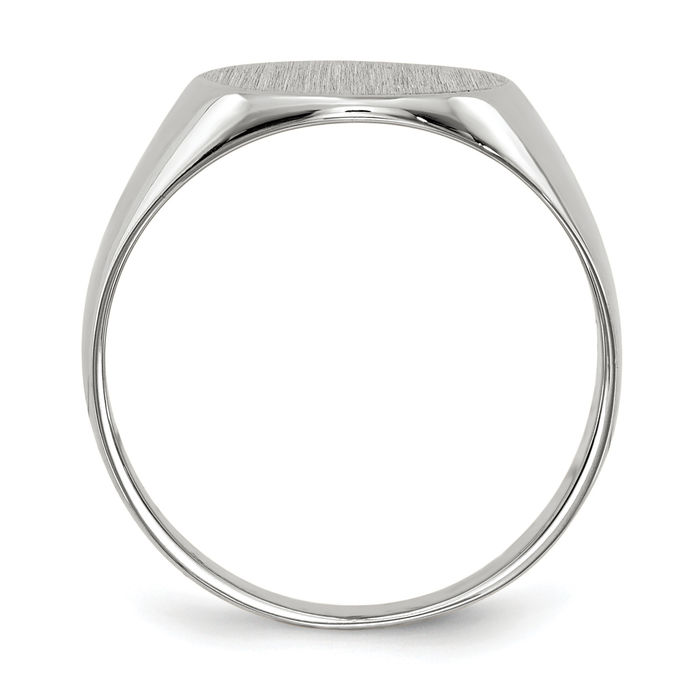 14K Solid White Gold Custom Engraved Signet Ring Handmade Personalized Monogram Initial Letter Band