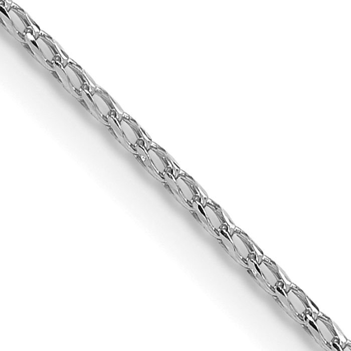 14K Solid White Gold 1.15mm Franco Link Chain Necklace