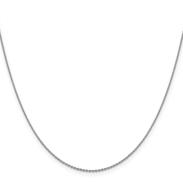 Collar cadena eslabón ovalado oro blanco macizo 14k 1,15 mm - Imagen 8 de 24