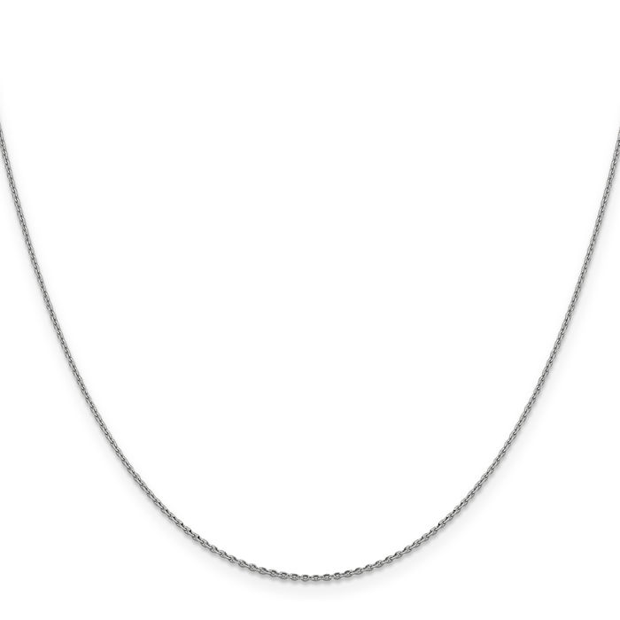 Collar cadena eslabón ovalado oro blanco macizo 14k 1,15 mm - Imagen 9 de 24