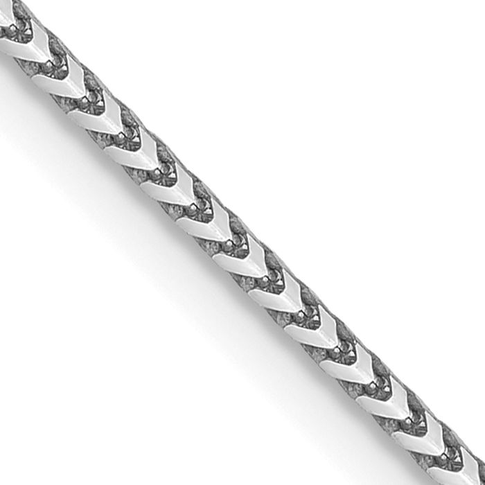 14K Solid White Gold 1.1mm Franco Link Chain Necklace