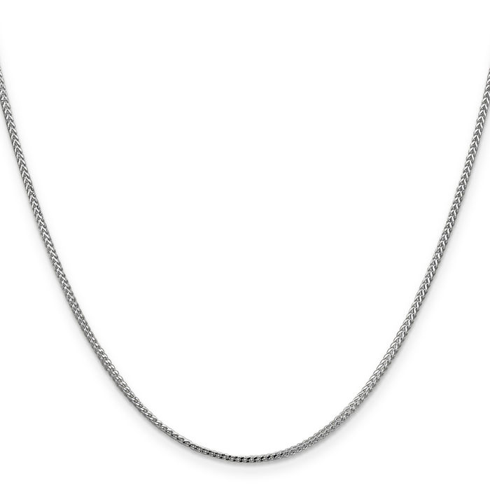 14K Solid White Gold 1.1mm Franco Link Chain Necklace