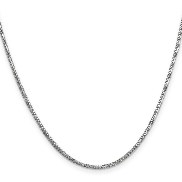 14K Solid White Gold 1.25mm Franco Link Chain Necklace