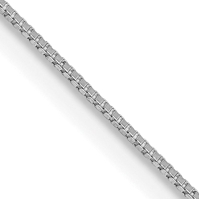 14K Solid White Gold 0.5mm Box Link Chain Necklace