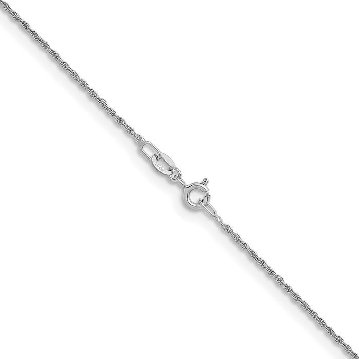 14K Solid White Gold 1.3mm Rope Chain Twisted Link Necklace