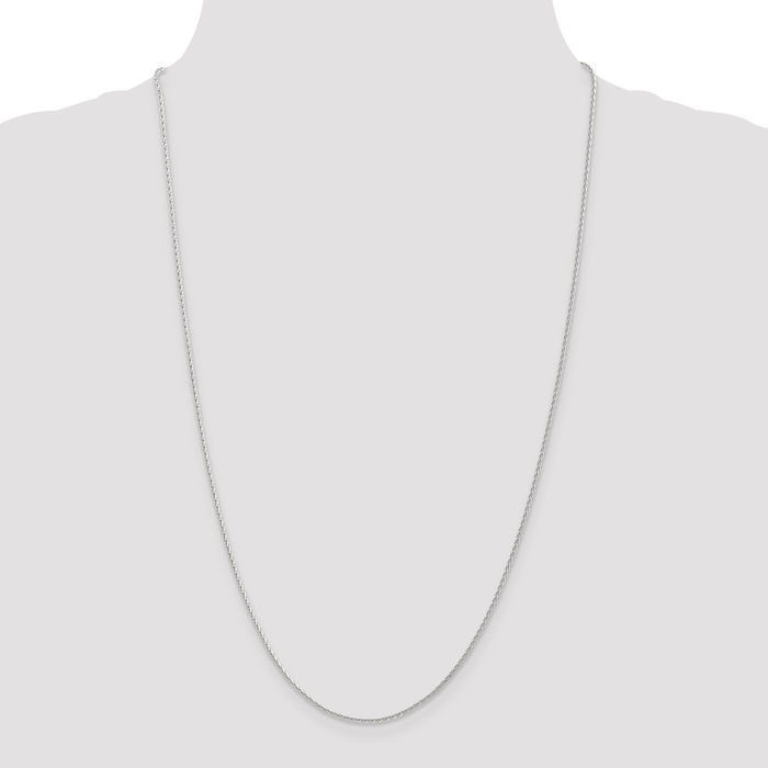 14K Solid White Gold 1.3mm Spiga Wheat Link Chain Necklace